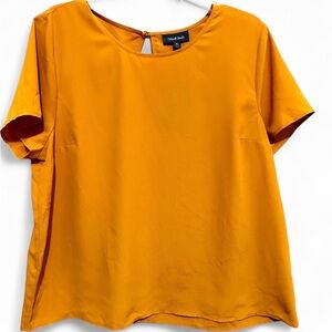 New ModCloth golden yellow keyhole boxy blouse top womens XL